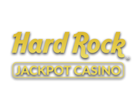 Hard Rock Jackpot Casino logo in gold and black