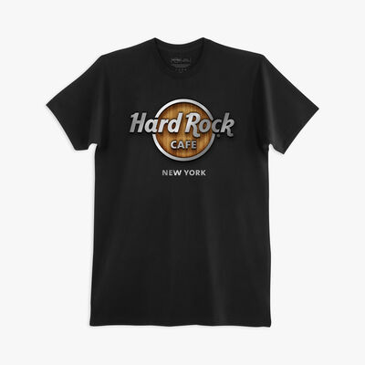 Adult Fit Wood Grain Logo Tee in Black