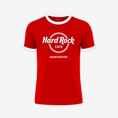 Adult Fit Manchester Tee in Red and White