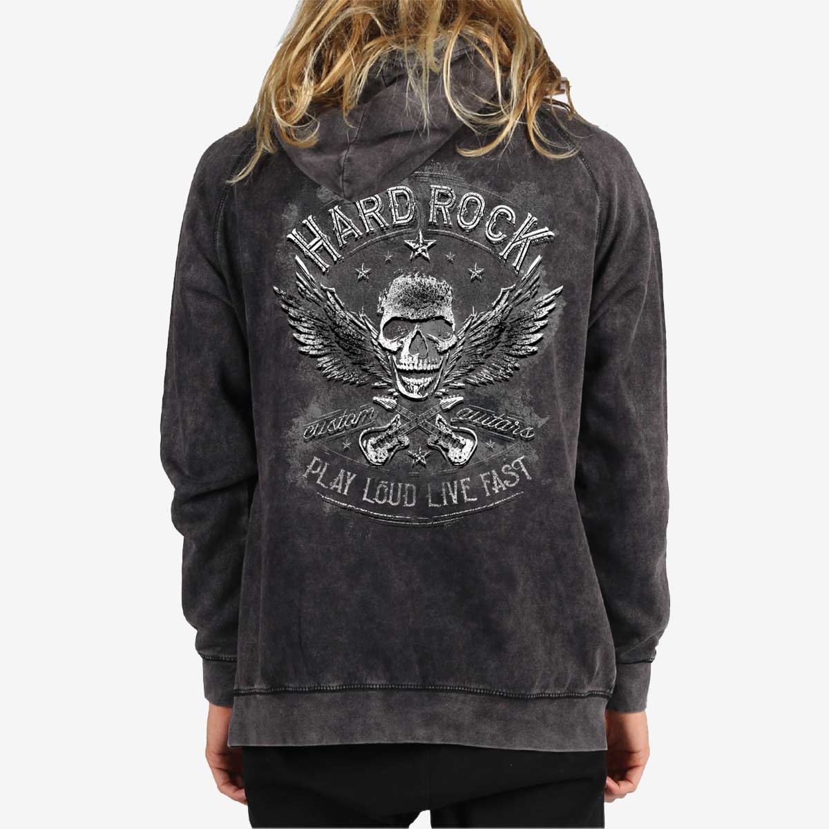 Guitar Company Pullover with Skull Design in Vintage Black image number 4